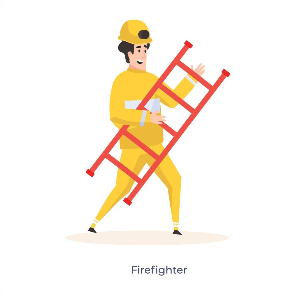 Male Firefighter Avatar vector