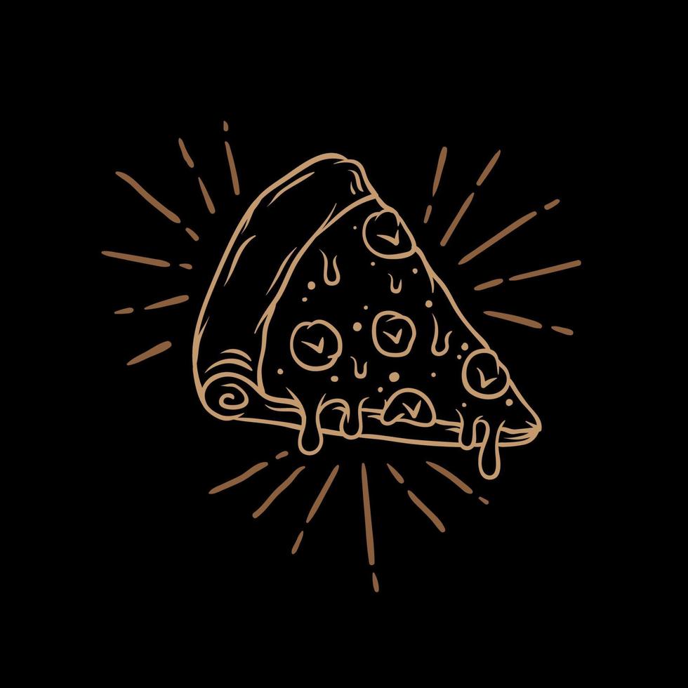 Pizza outline illustration design vector