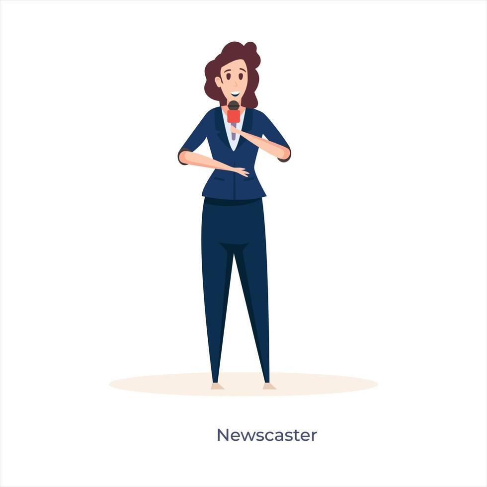 Female Newscaster Avatar vector