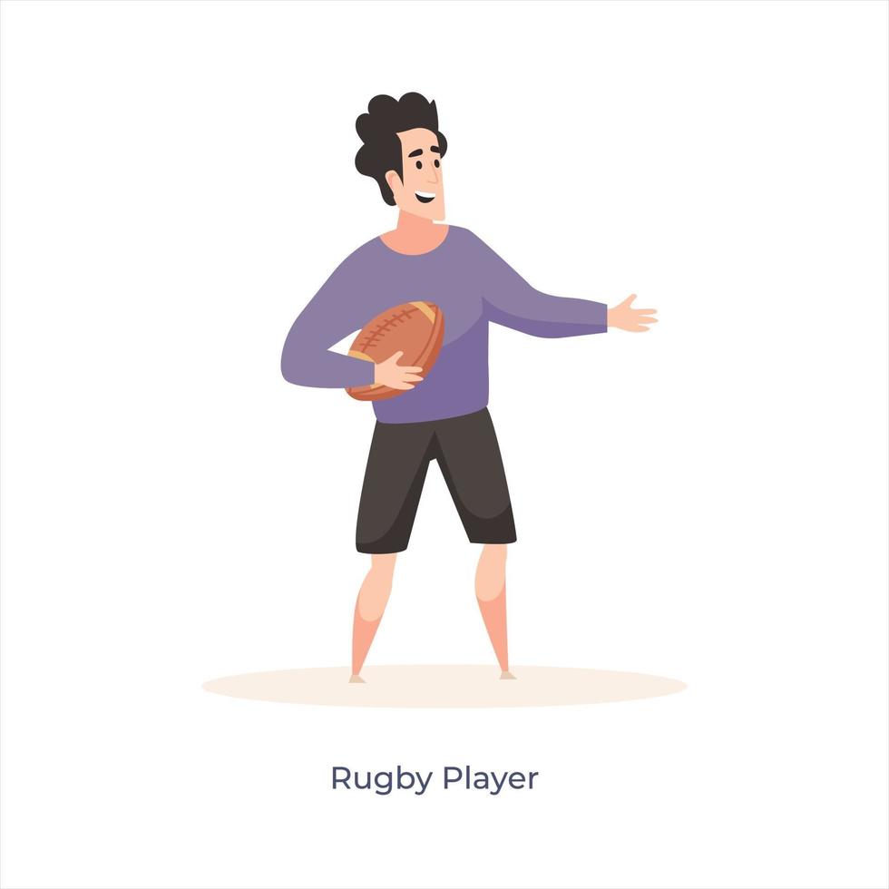 avatar de jugador de rugby vector