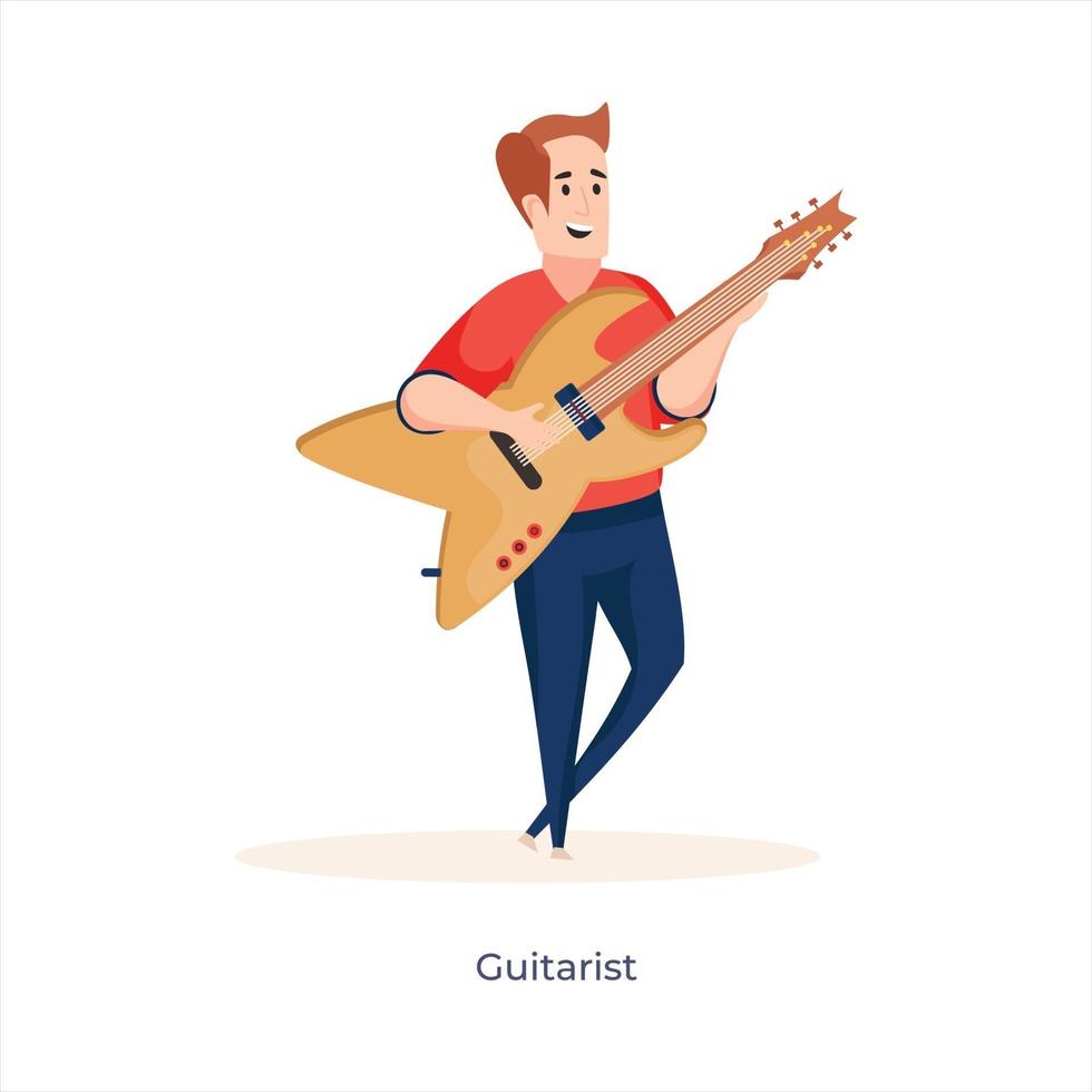 avatar de joven guitarrista vector