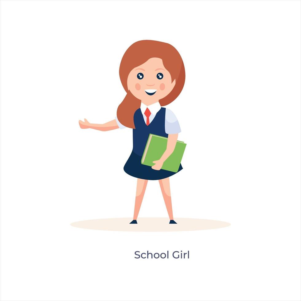 avatar de niña de la escuela vector