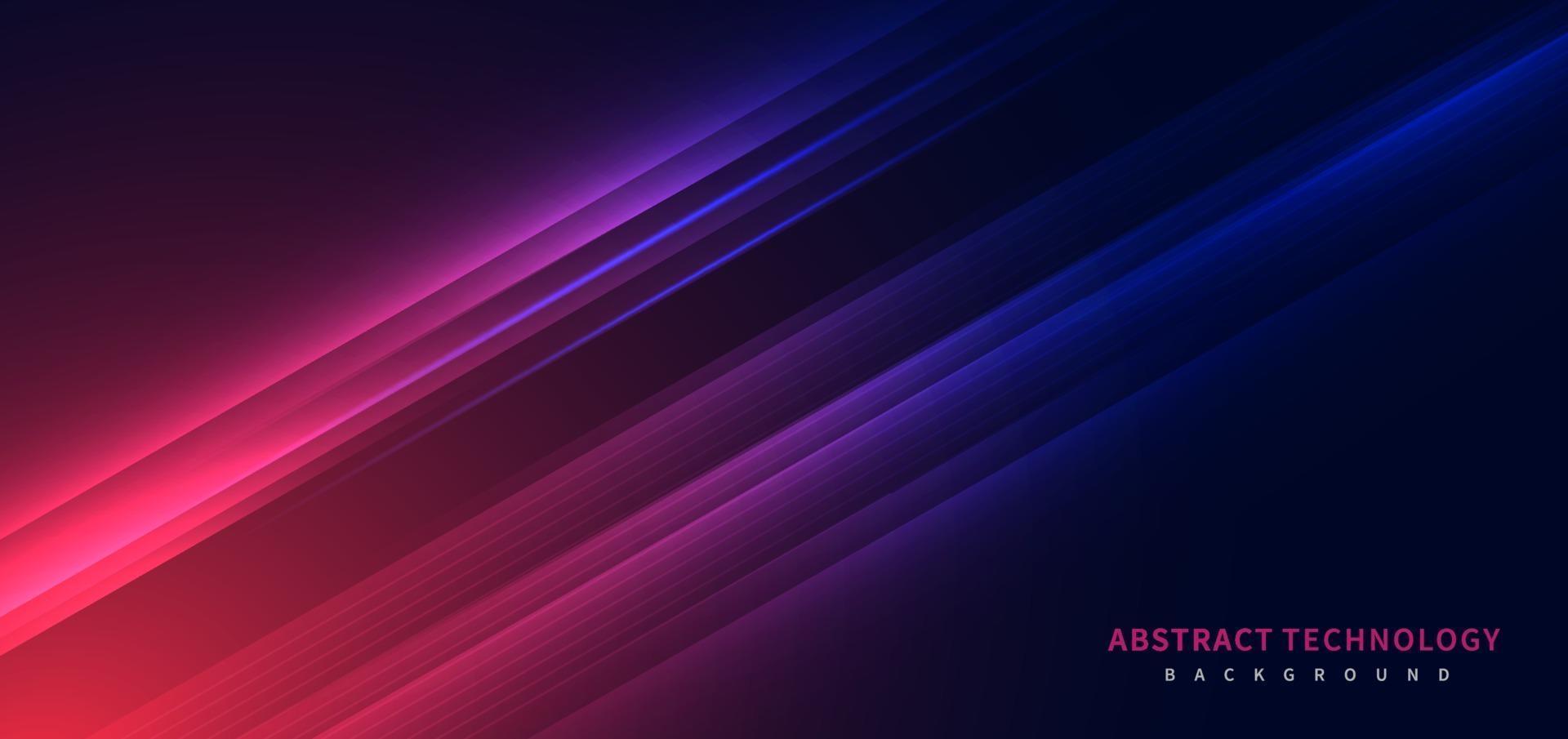 Technology futuristic background striped lines with light effect on red blue background. Space for text. vector