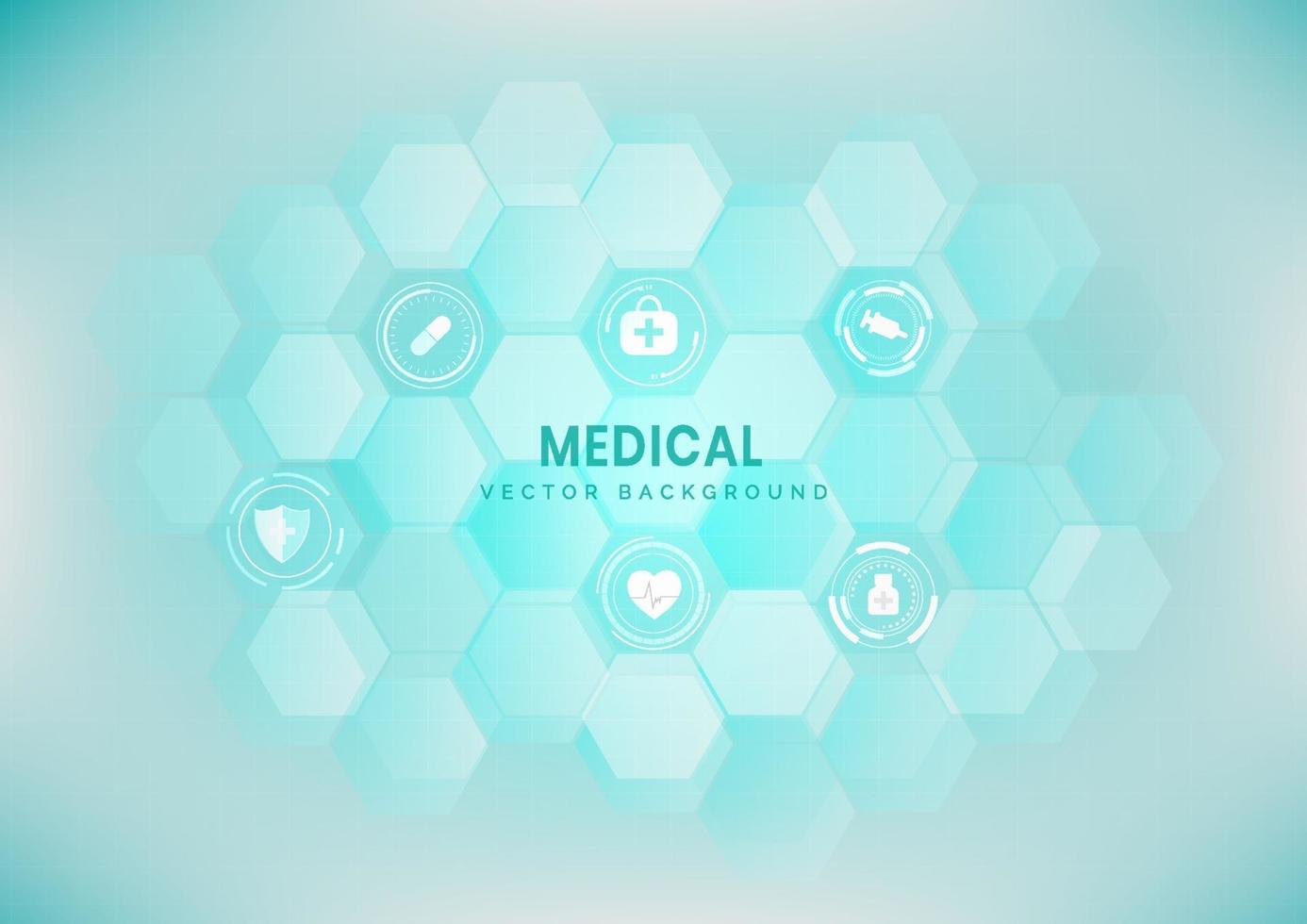 Abstract blue hexagon pattern background. Medical and science concept and health care icon pattern. vector