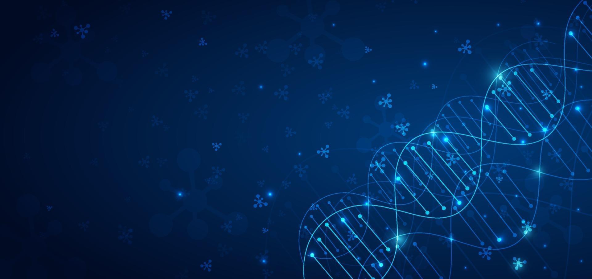 Template for science and technology concept or banner with a DNA molecules. vector