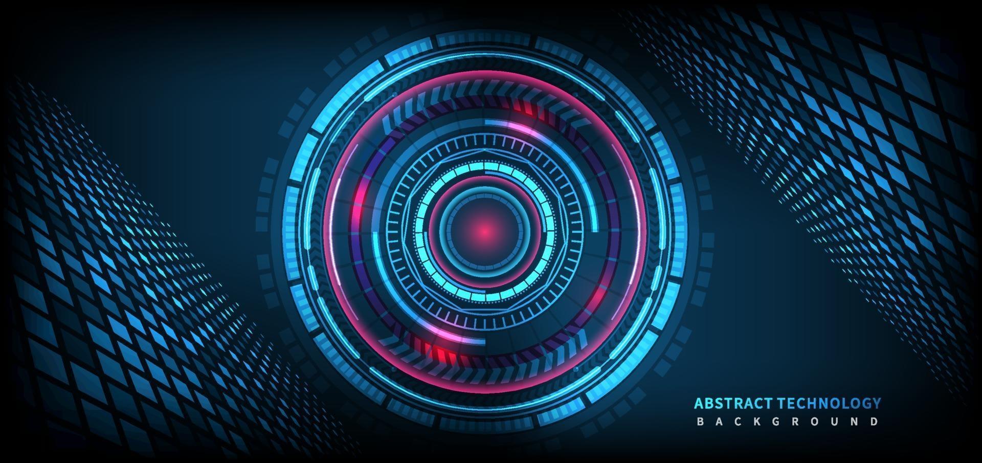 Abstract Futuristic Technology Background. HUD circle element. Hi-tech communication concept. vector