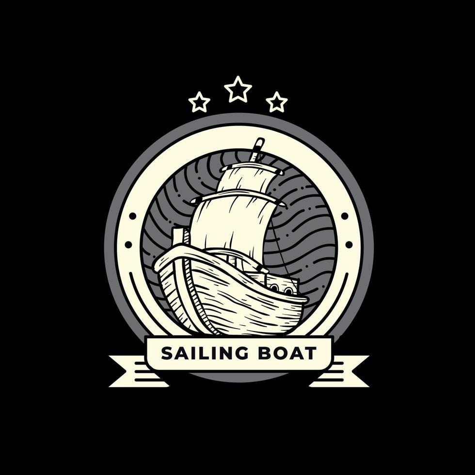 Sailing boat illustration design vector