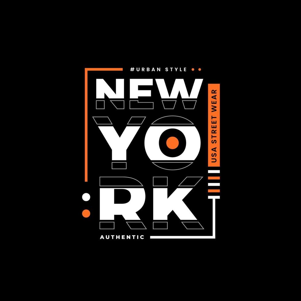 New york modern typography lettering design vector