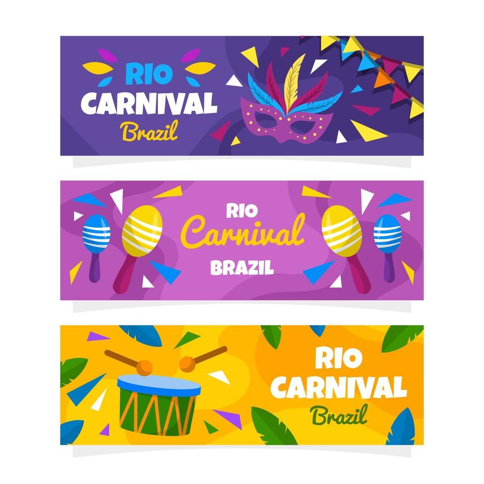 Rio Festival Brazil Banner Collection vector