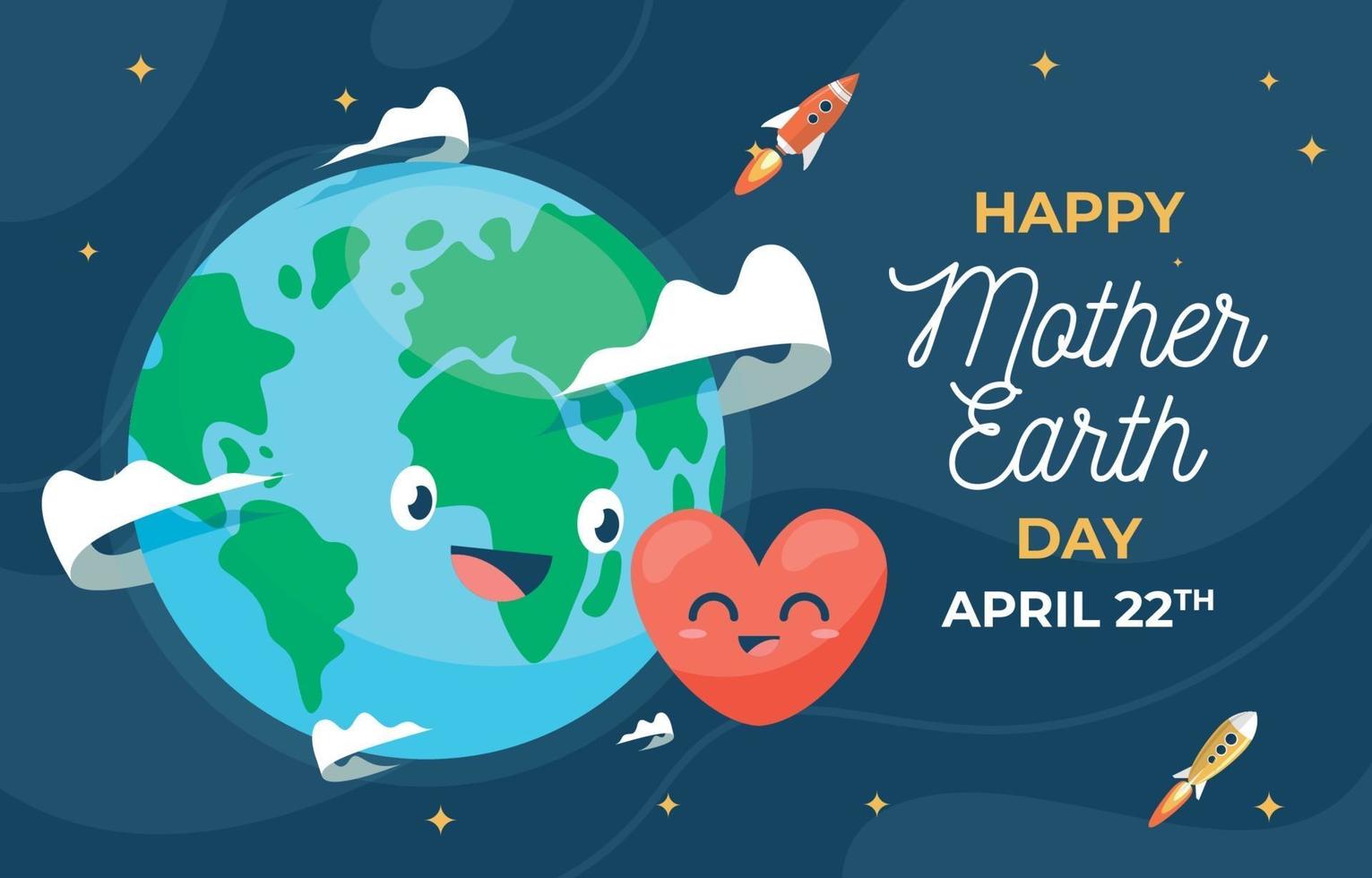 Happy Mother Earth Flat Design vector