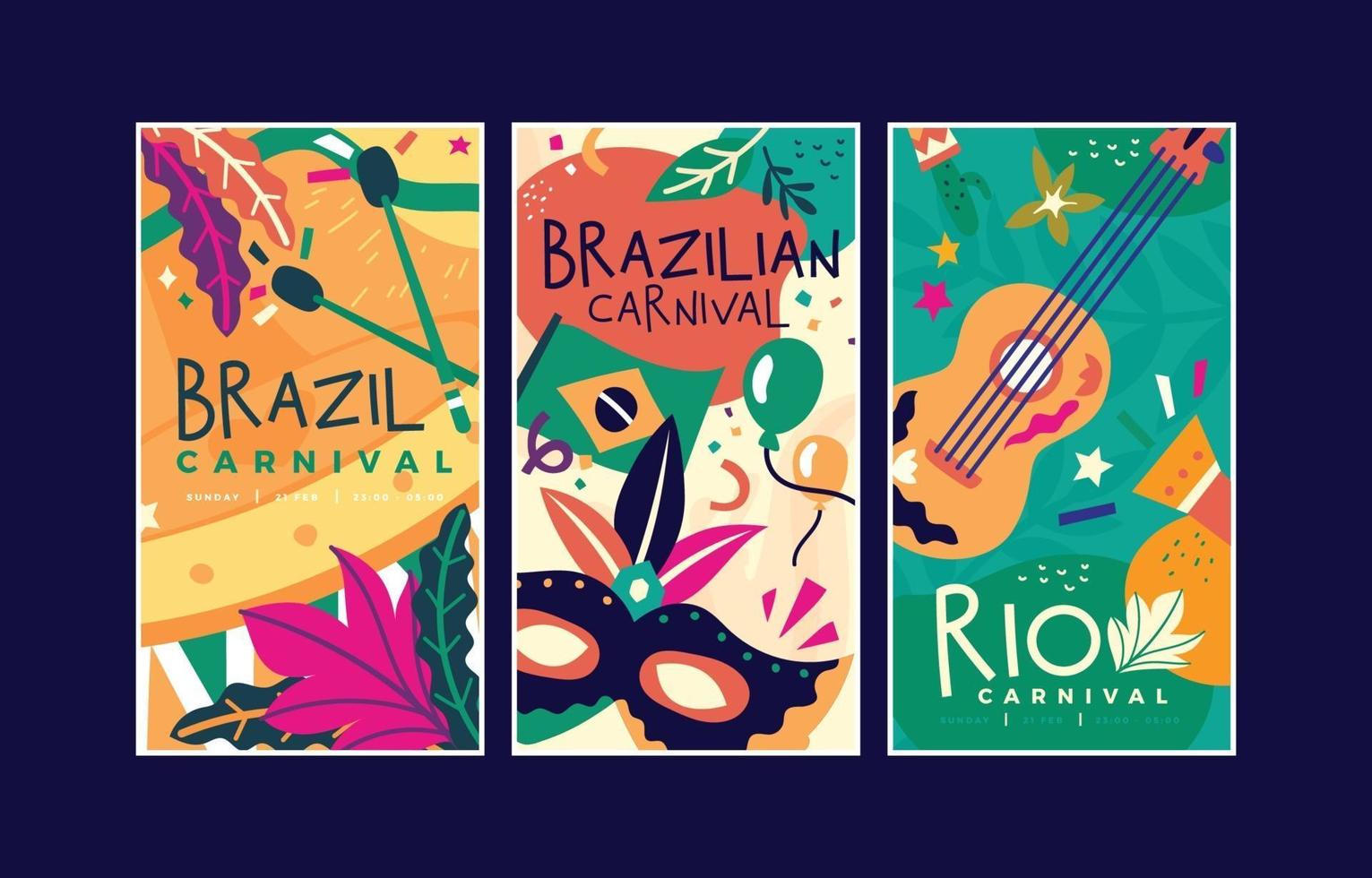 banner de ilustración colorida vectorial para el carnaval de río brasil vector