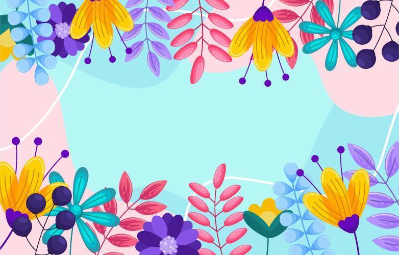 Spring Flat with Colorful Background vector