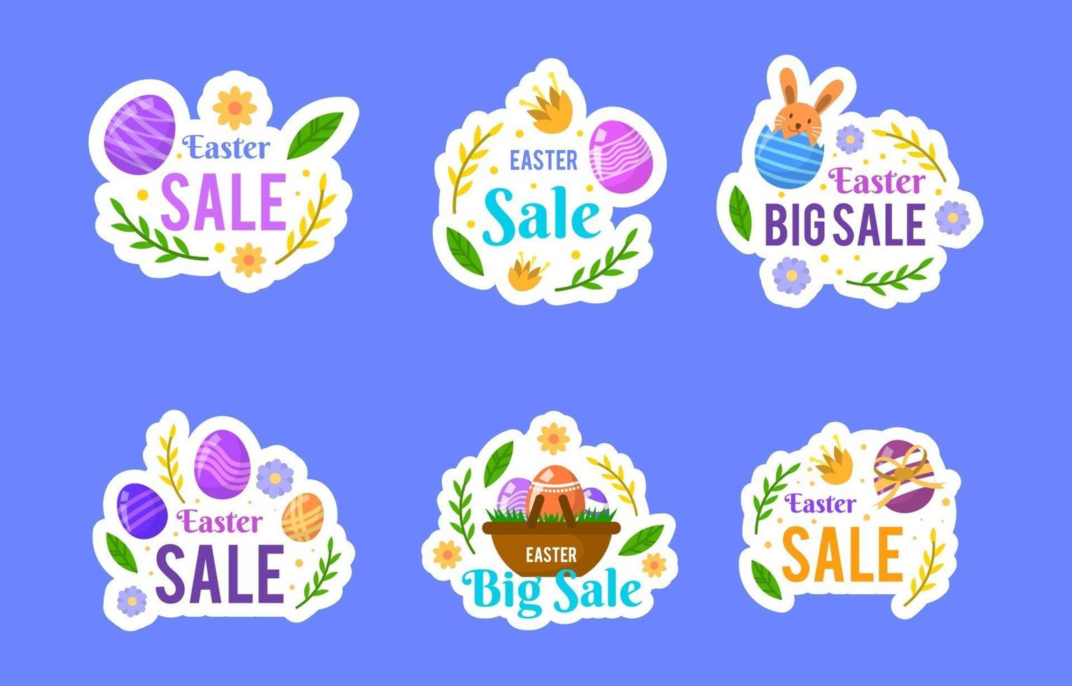 Easter Sale Sticker Collection vector