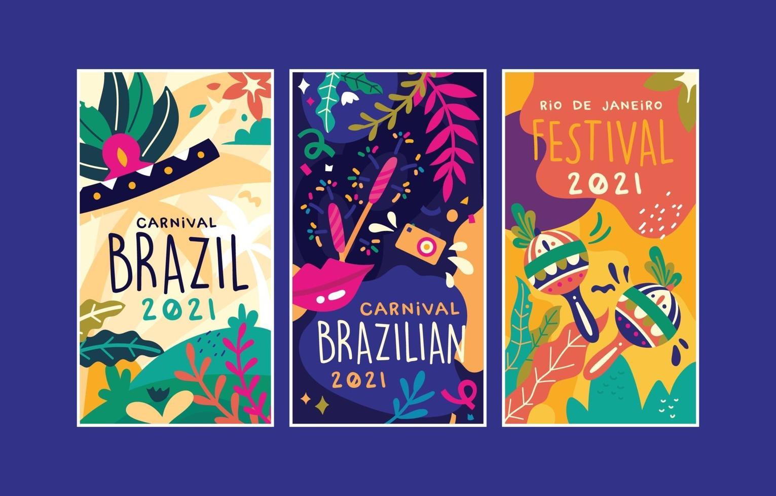 banner de ilustración colorida vectorial para el festival de río de janeiro brasil vector
