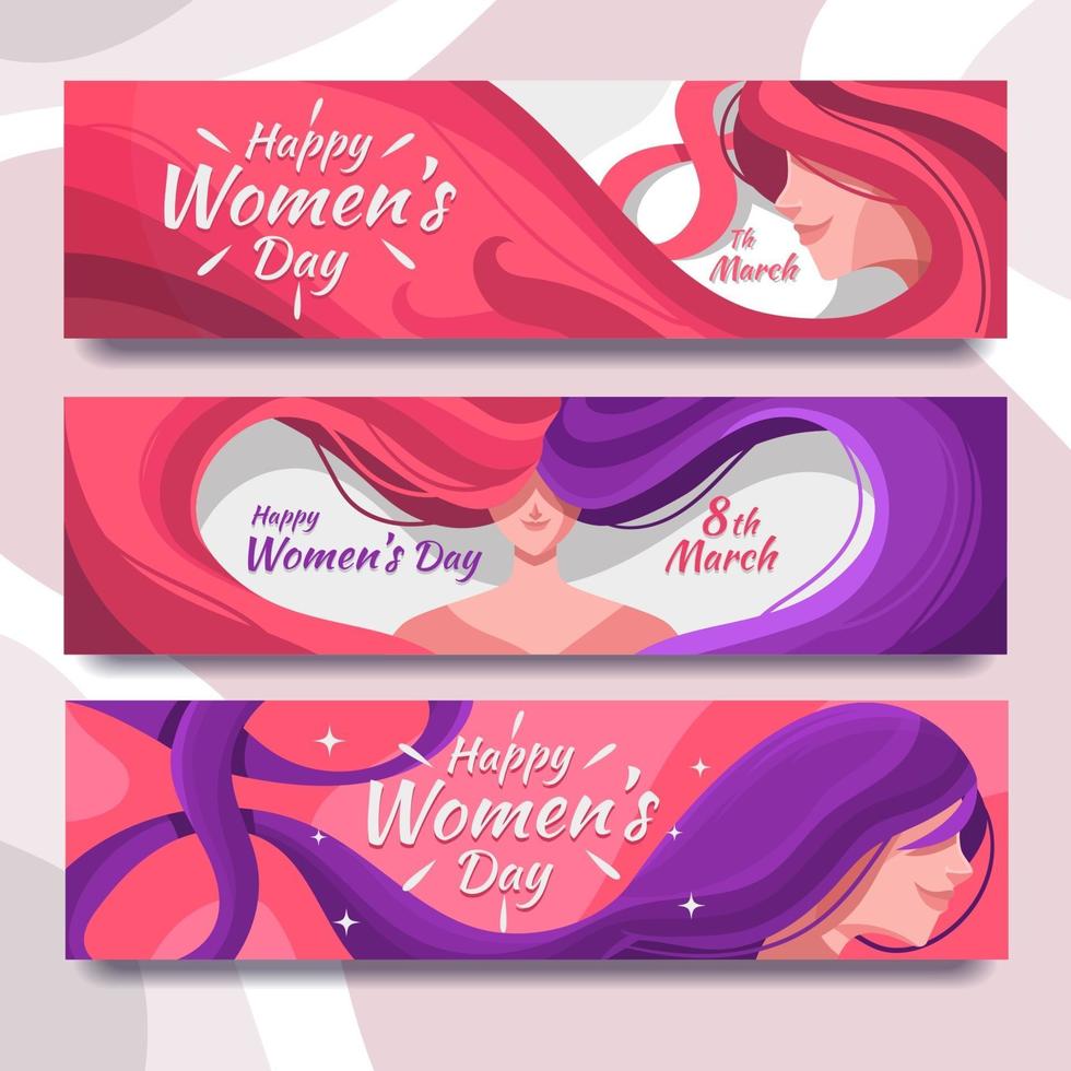 Women's Hair for Women's Day Banner vector