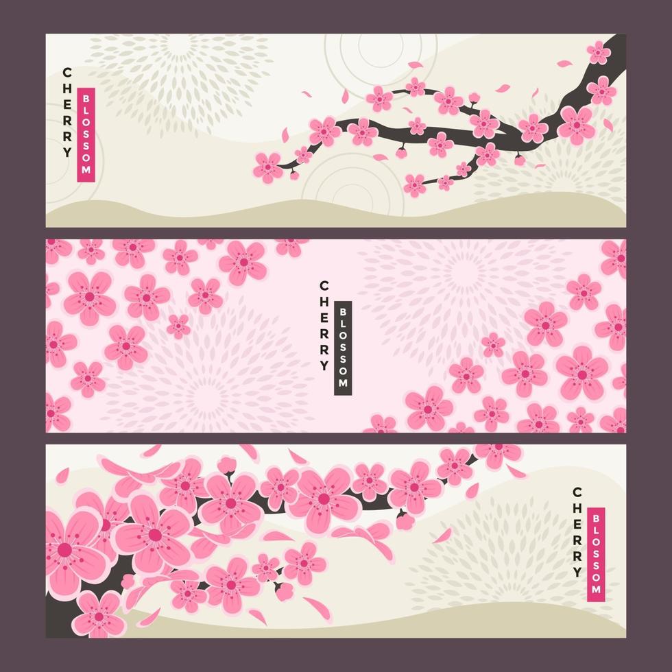 Cherry Blossom Banner Collection vector