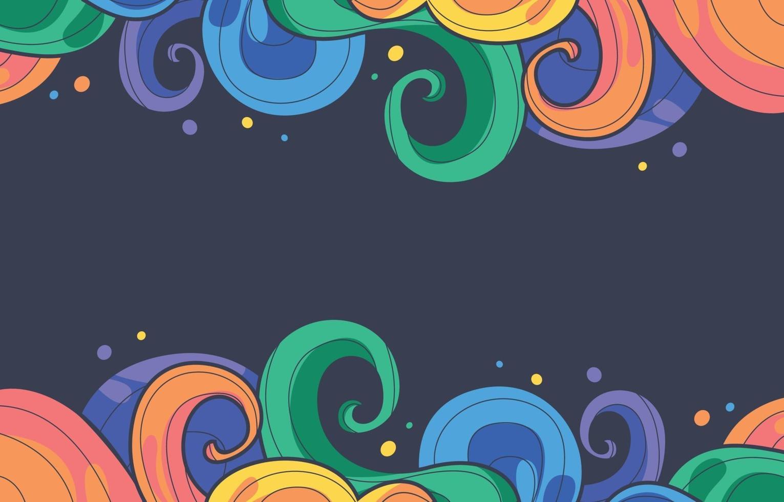 Fondo de ondas abstractas coloridas vector