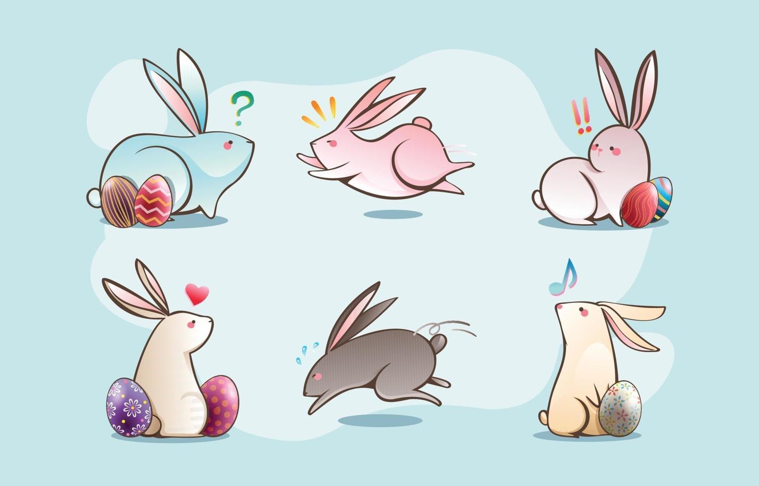 Cute Easter Bunny Rabbit Animal Character Concept vector