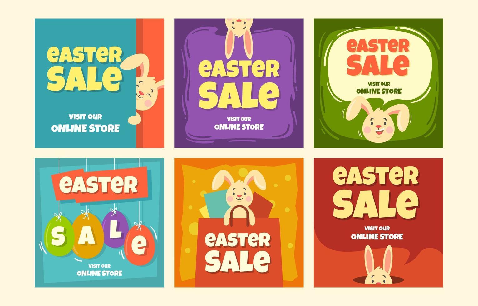 publicación de redes sociales de venta de pascua vector