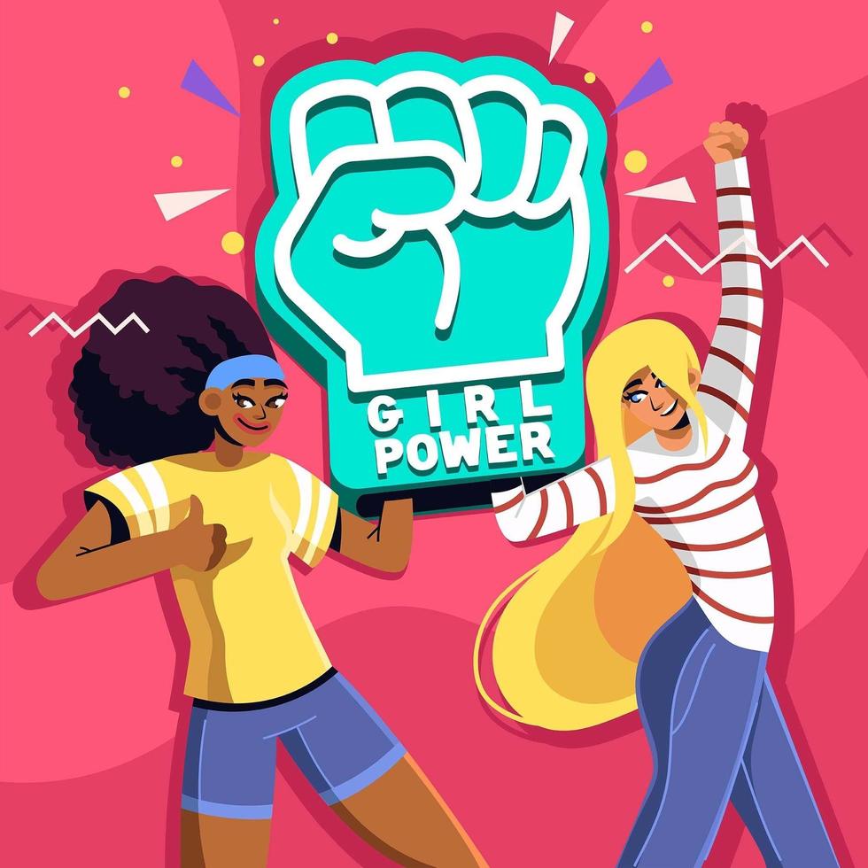 Girl Power Support Awareness vector