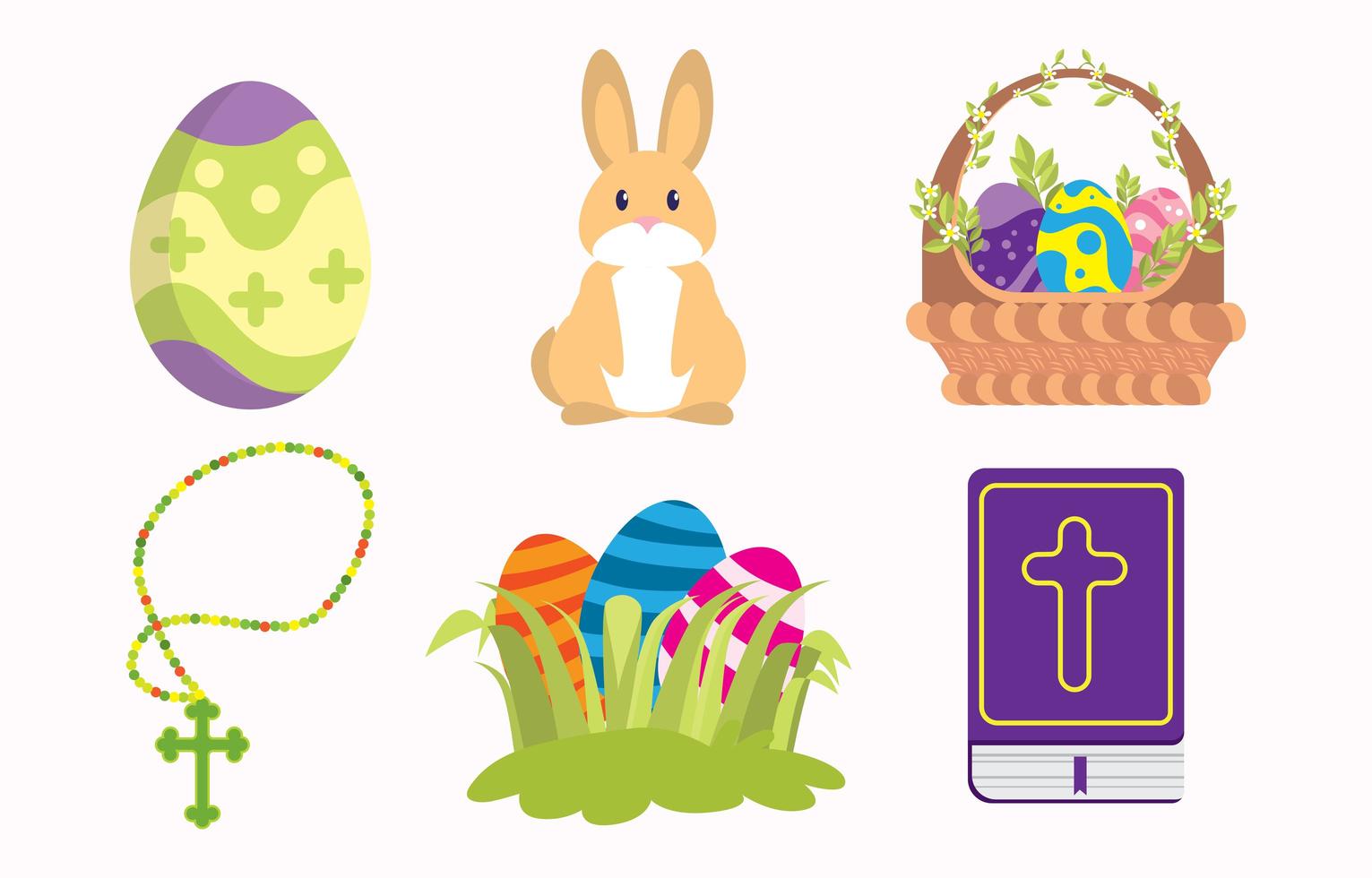 Happy Easter Cute Icon Concept vector