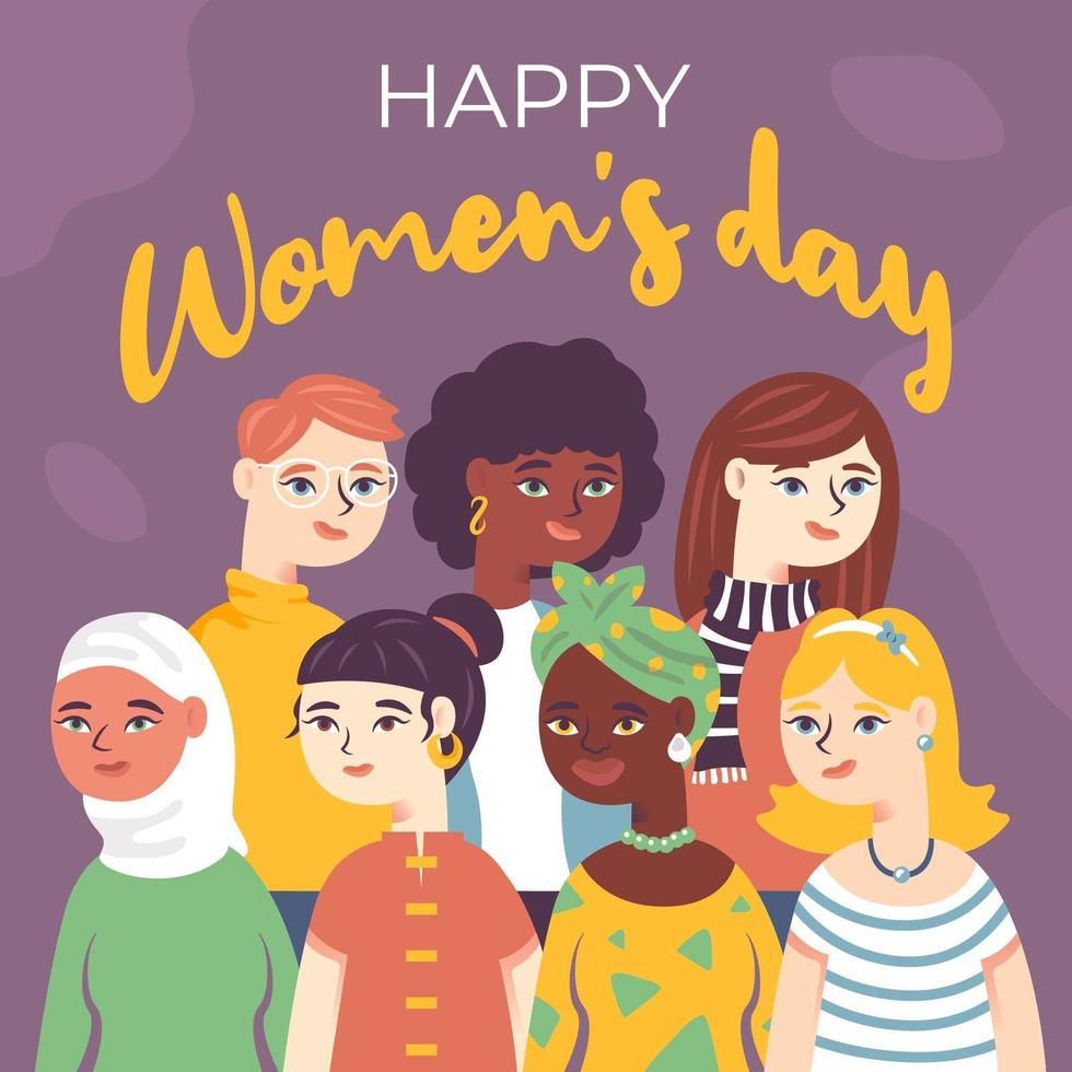 Diversity of Women to Celebrate Women's Day vector