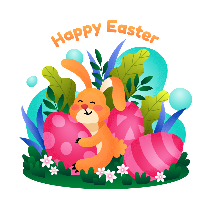 diseño de conejito de pascua feliz vector