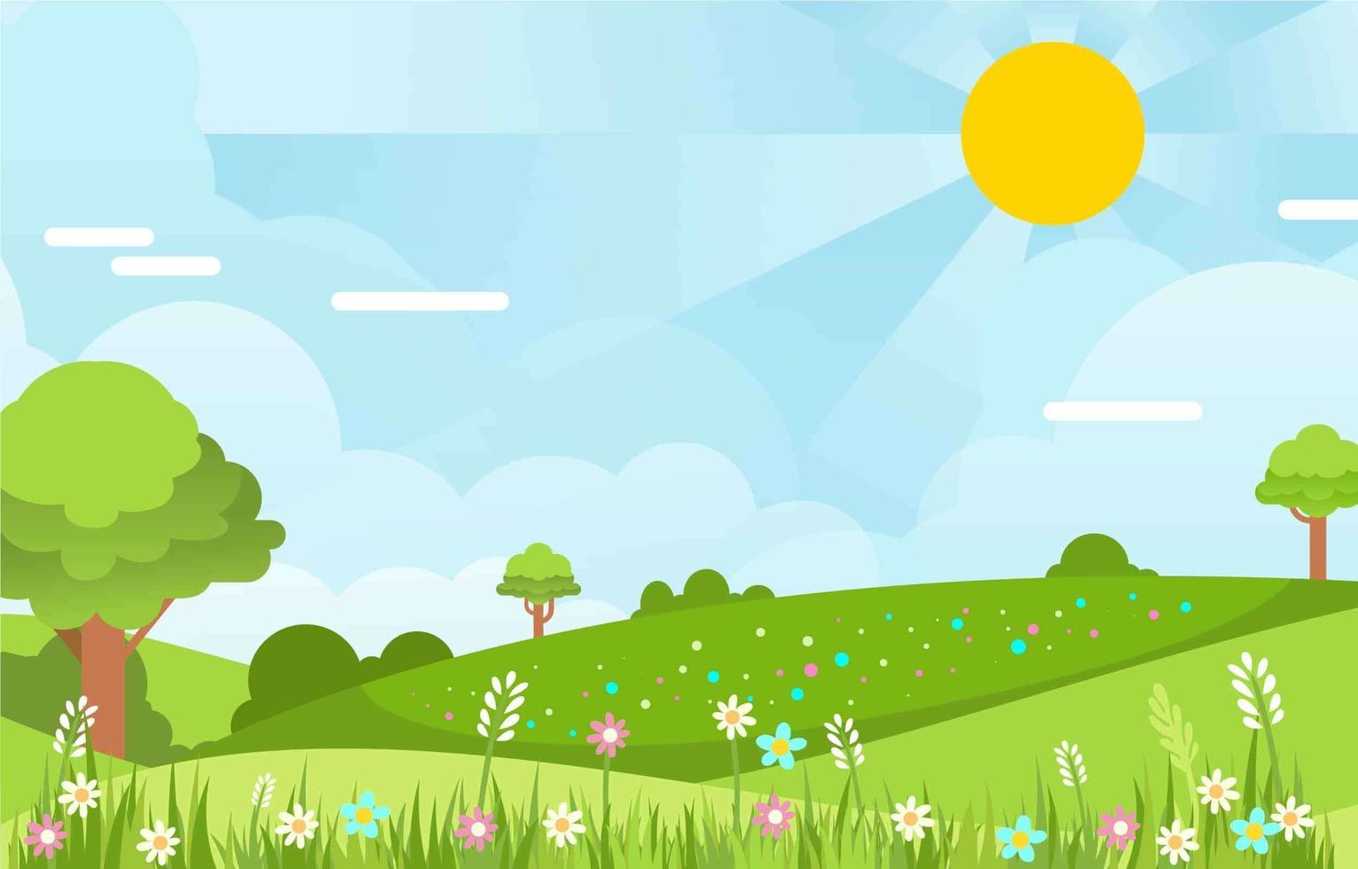 fondo de paisaje de primavera vector