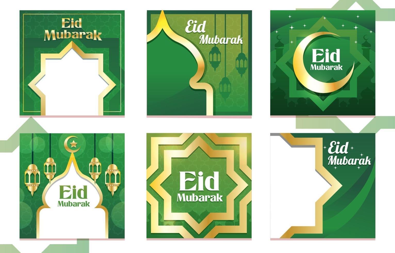 publicación islámica de eid mubarak en las redes sociales vector