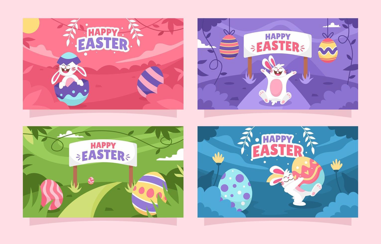 Cute Easter Festivity Banner vector