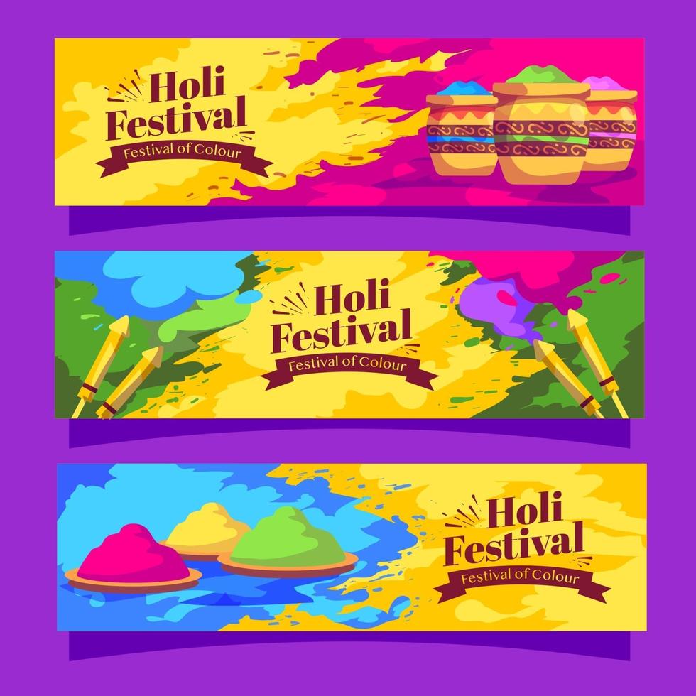 Holi Color Festival Banner vector