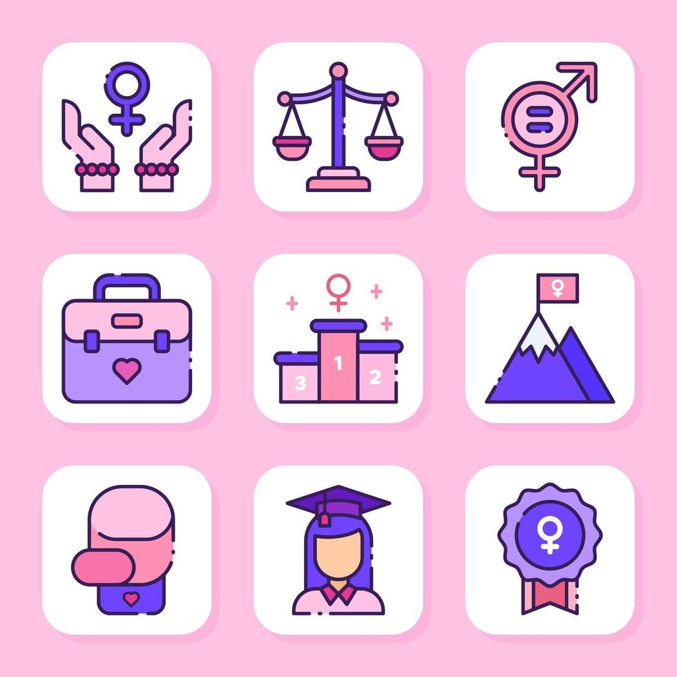 conjunto de iconos del día de la mujer vector