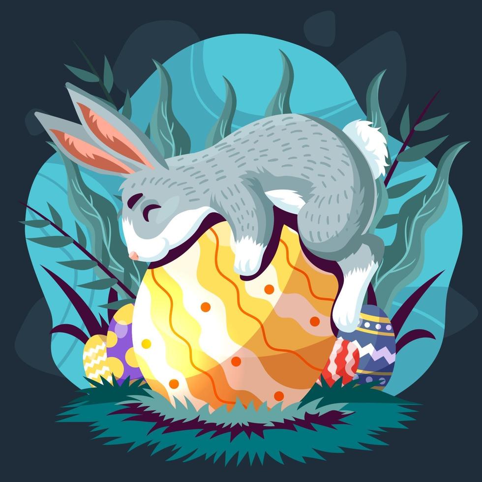 Warm Hug From Cute Easter Bunny vector