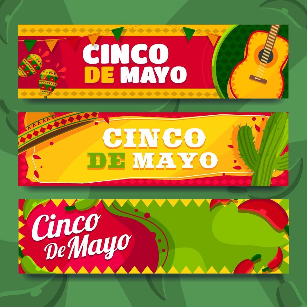 Bright Fun Cinco De Mayo Banner vector