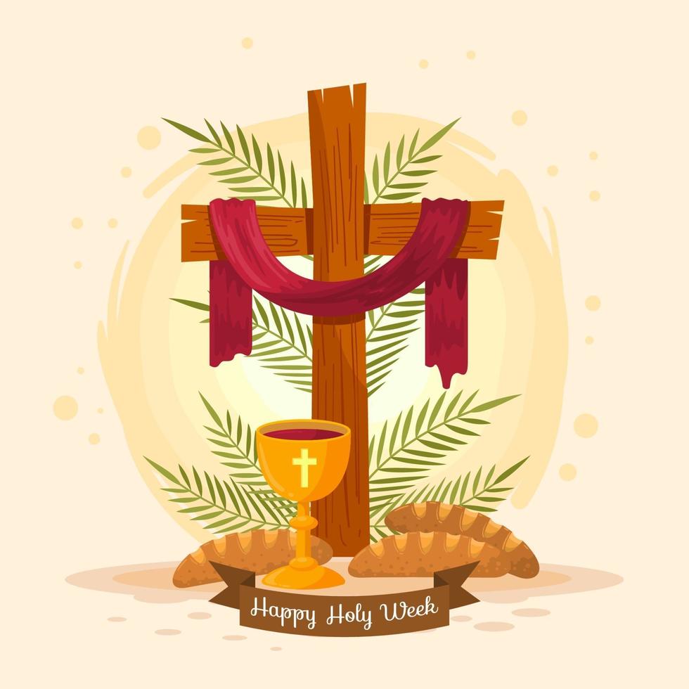 Christian Elements for Palm Sunday vector