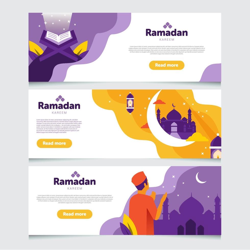 Ramadan Kareem Banner Collection vector