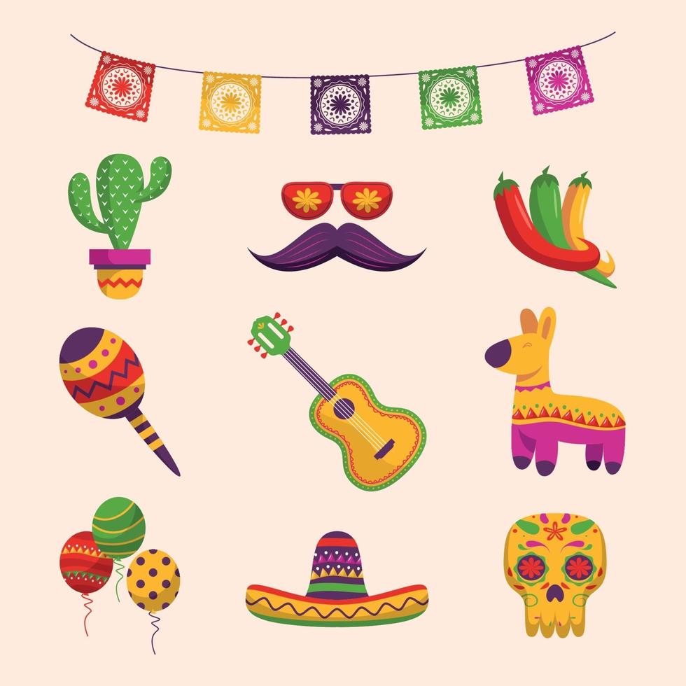 Cinco De Mayo Icon in Flat Design vector