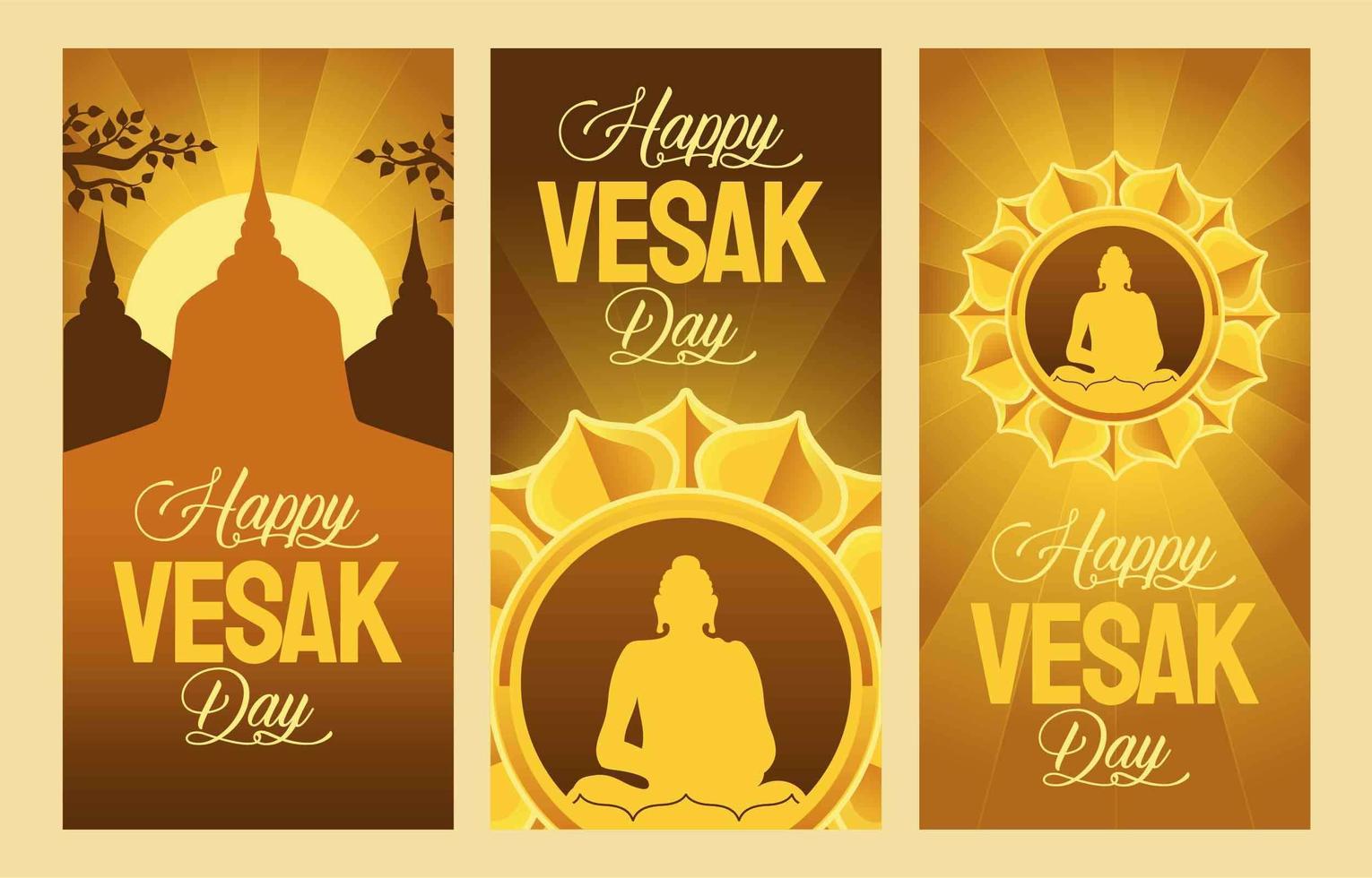 banner del día de vesak vector