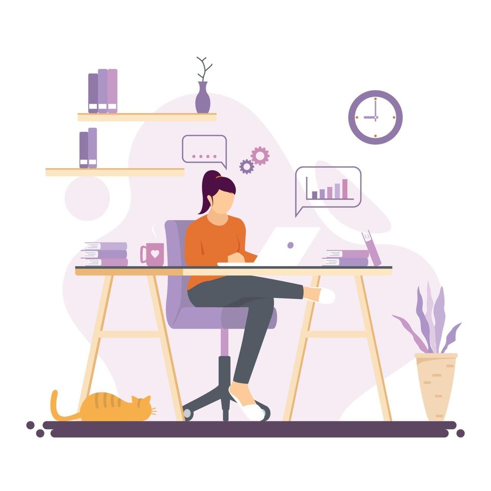 Working from Home Concept vector