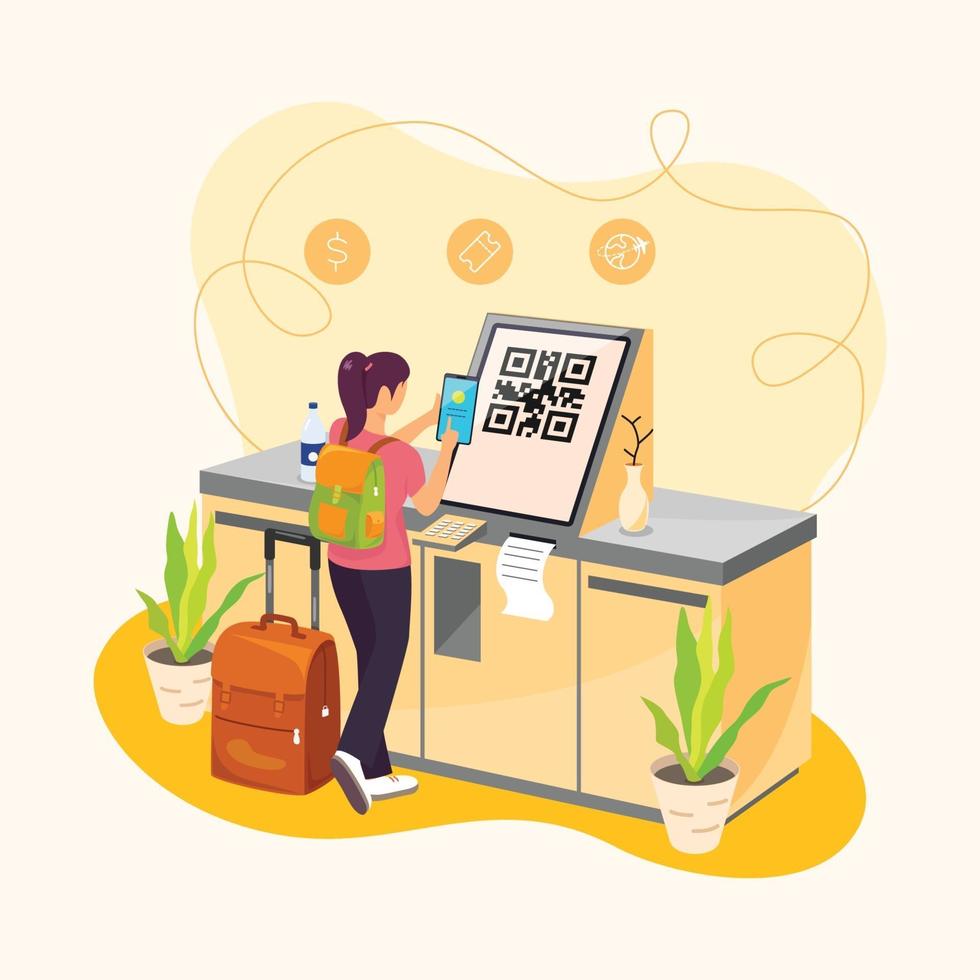 Contactless Buying Ticket Concept vector