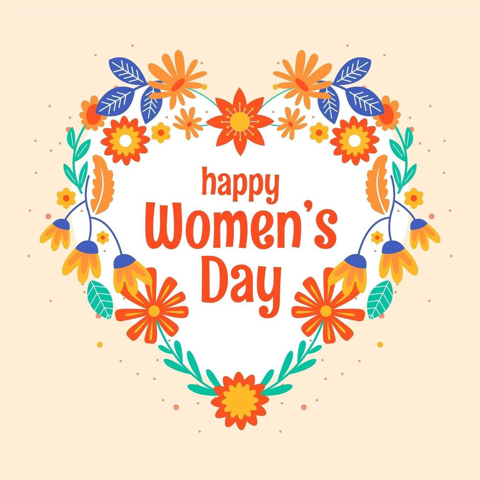 Women's day Background with Colorful Flowers vector