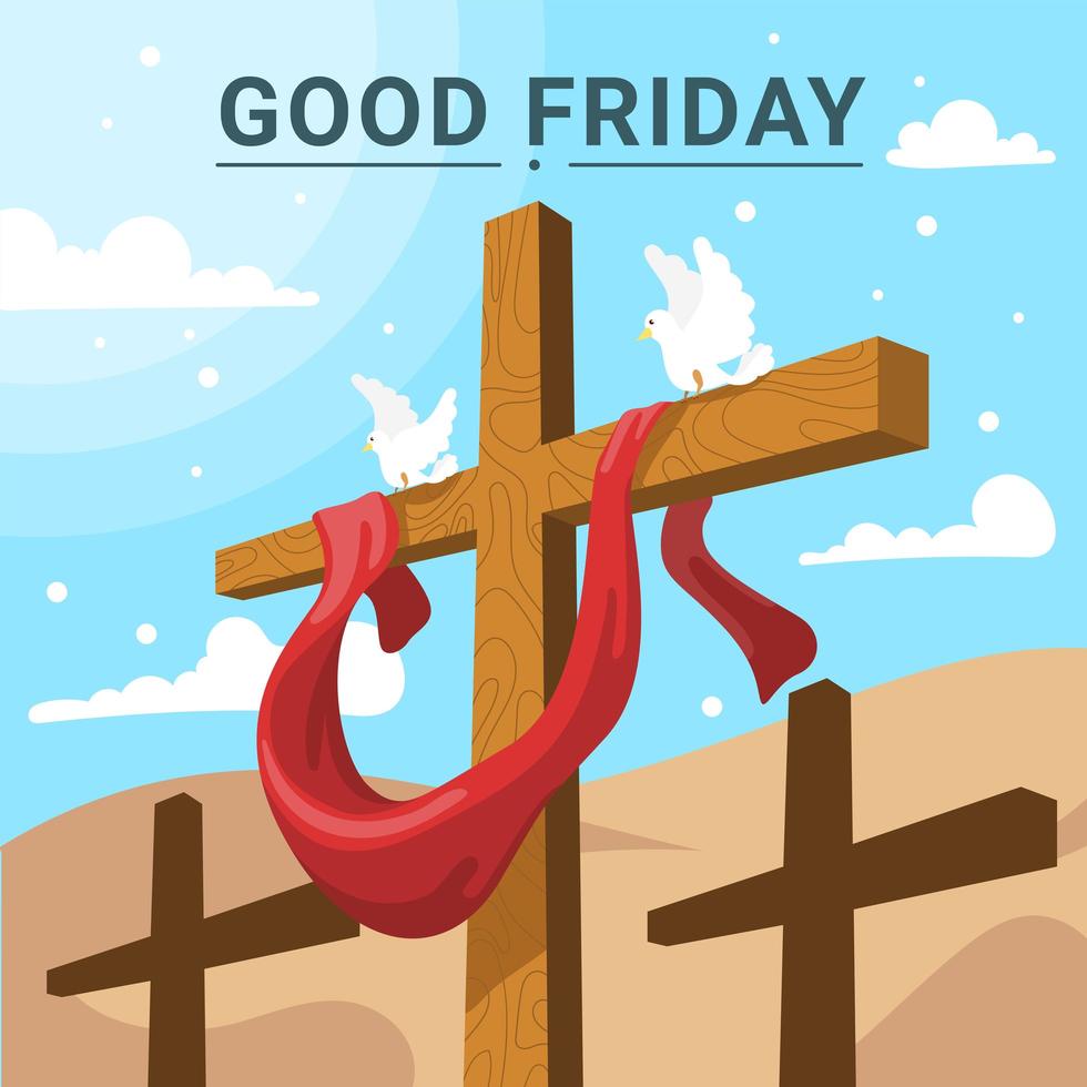 Good Friday Background in Flat Design vector