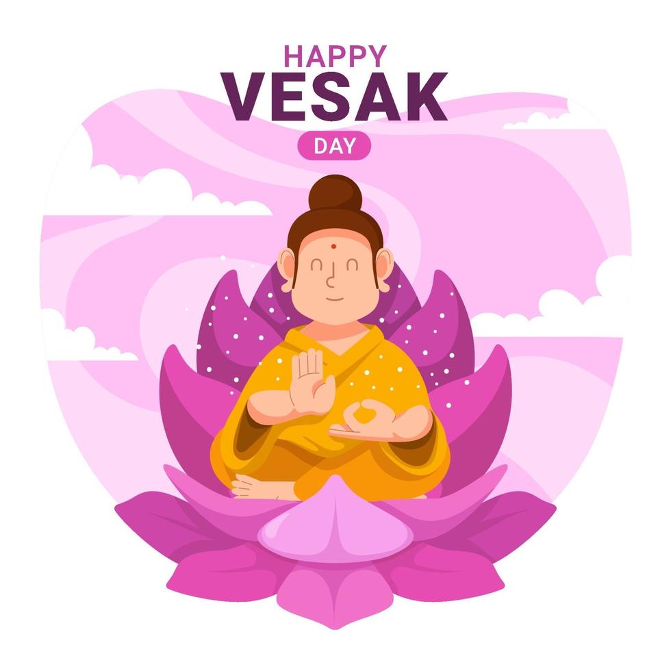 feliz día de vesak diseño vector