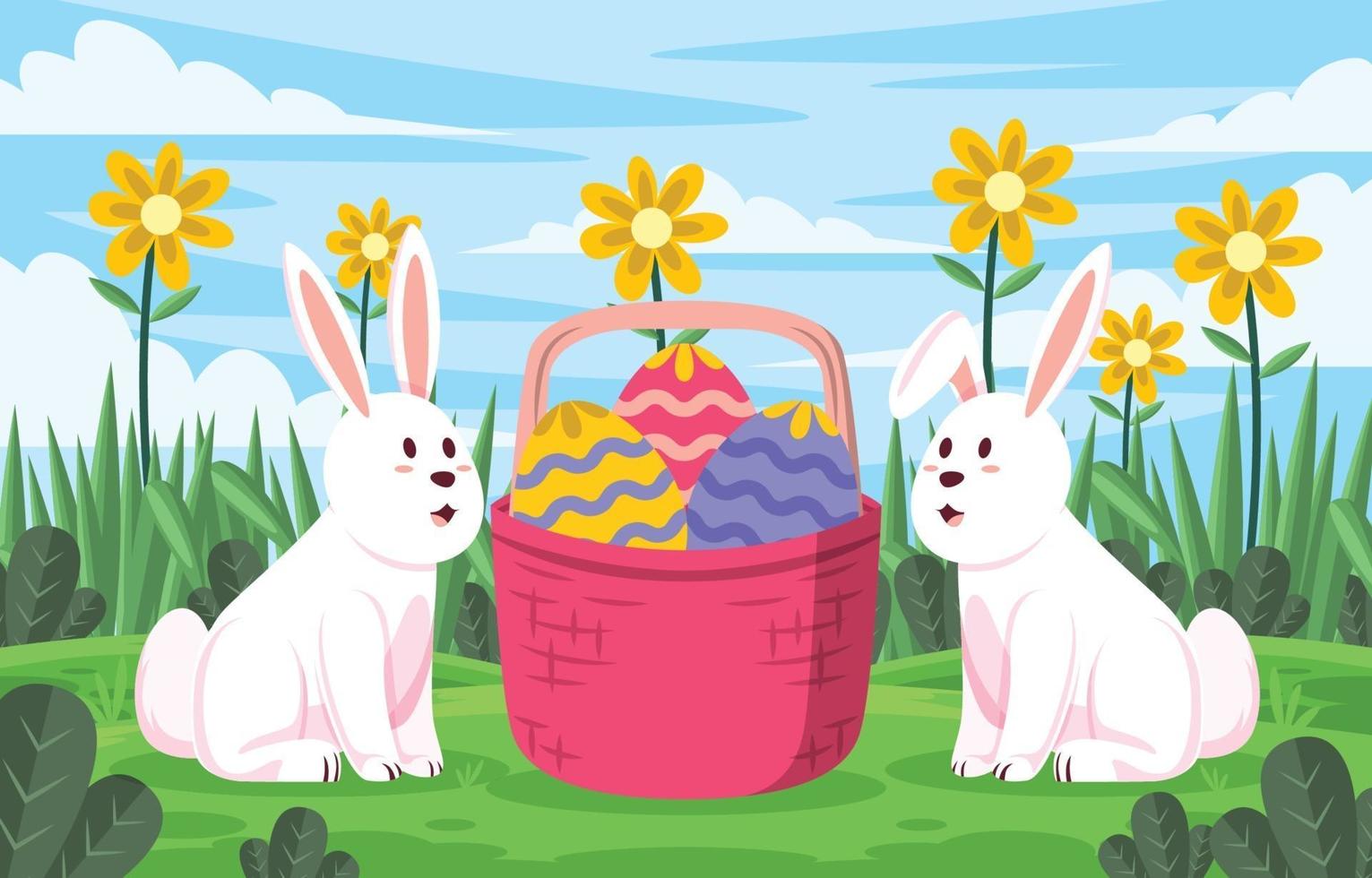 Easter Day Bunny Celebration Design vector