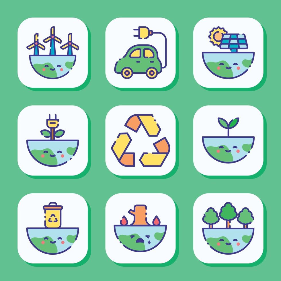 Earth Day Icon Set vector