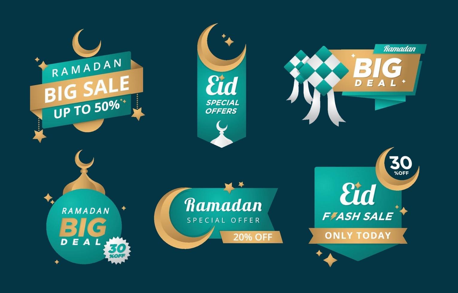Eid Marketing Label Template vector