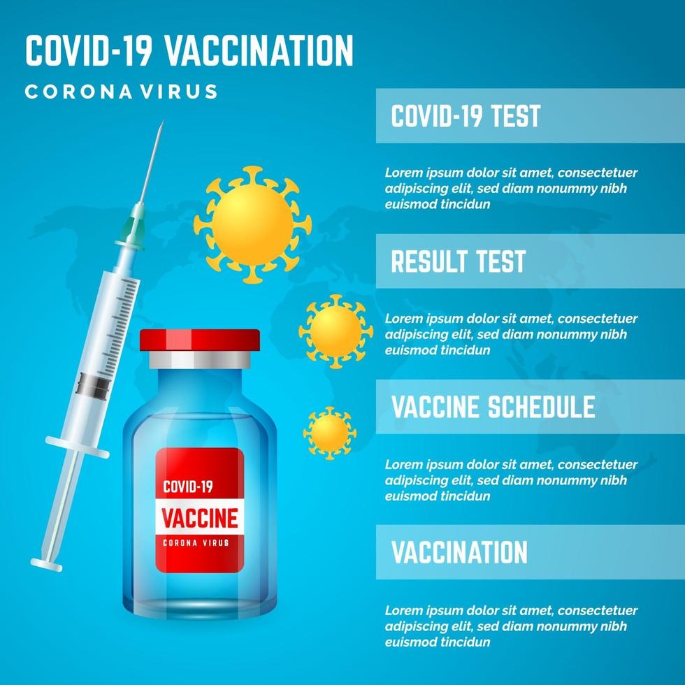 Diseño infográfico de la vacuna covid-19. vector