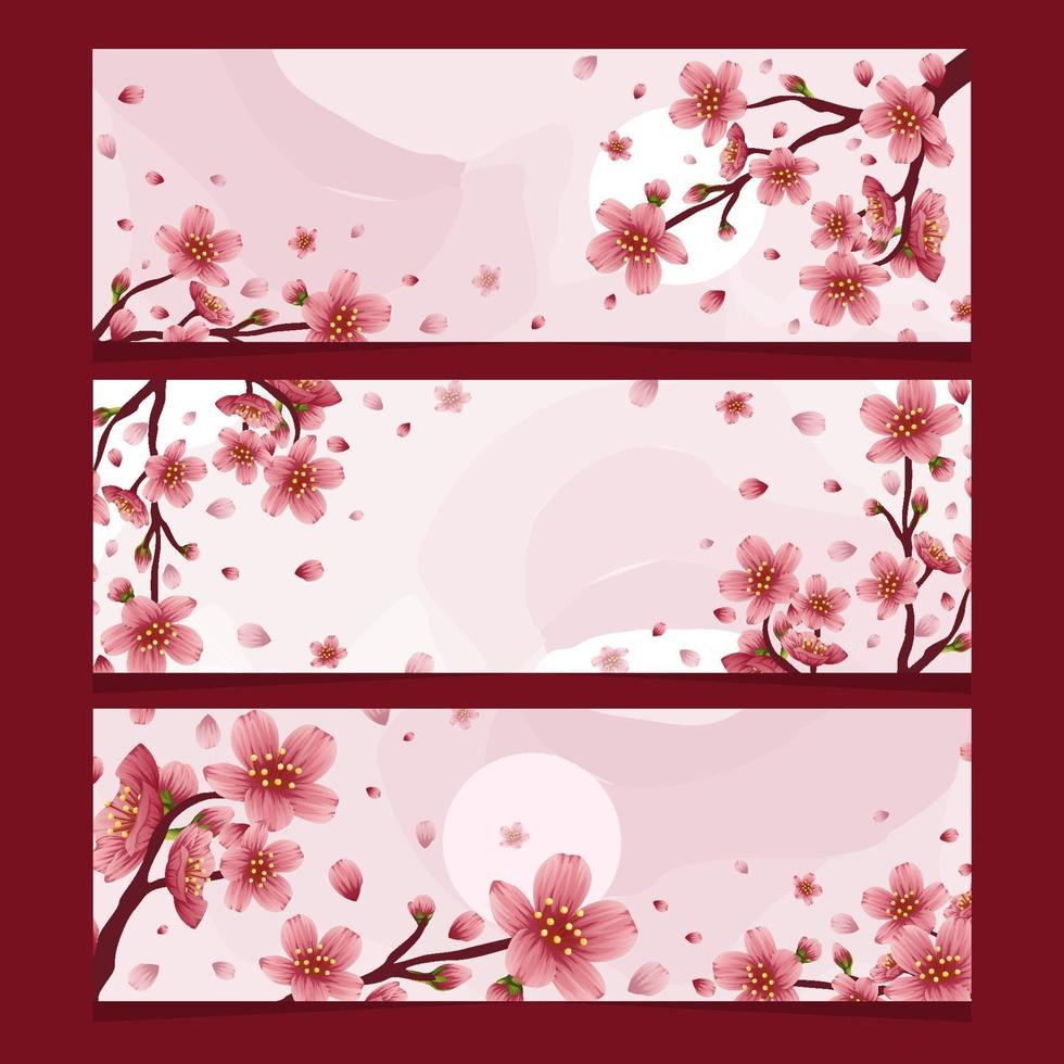 Chery Blossom Banner Collection vector