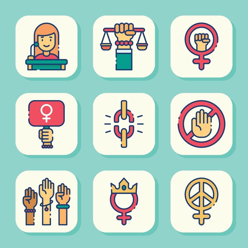 Women's Day Icon Set vector