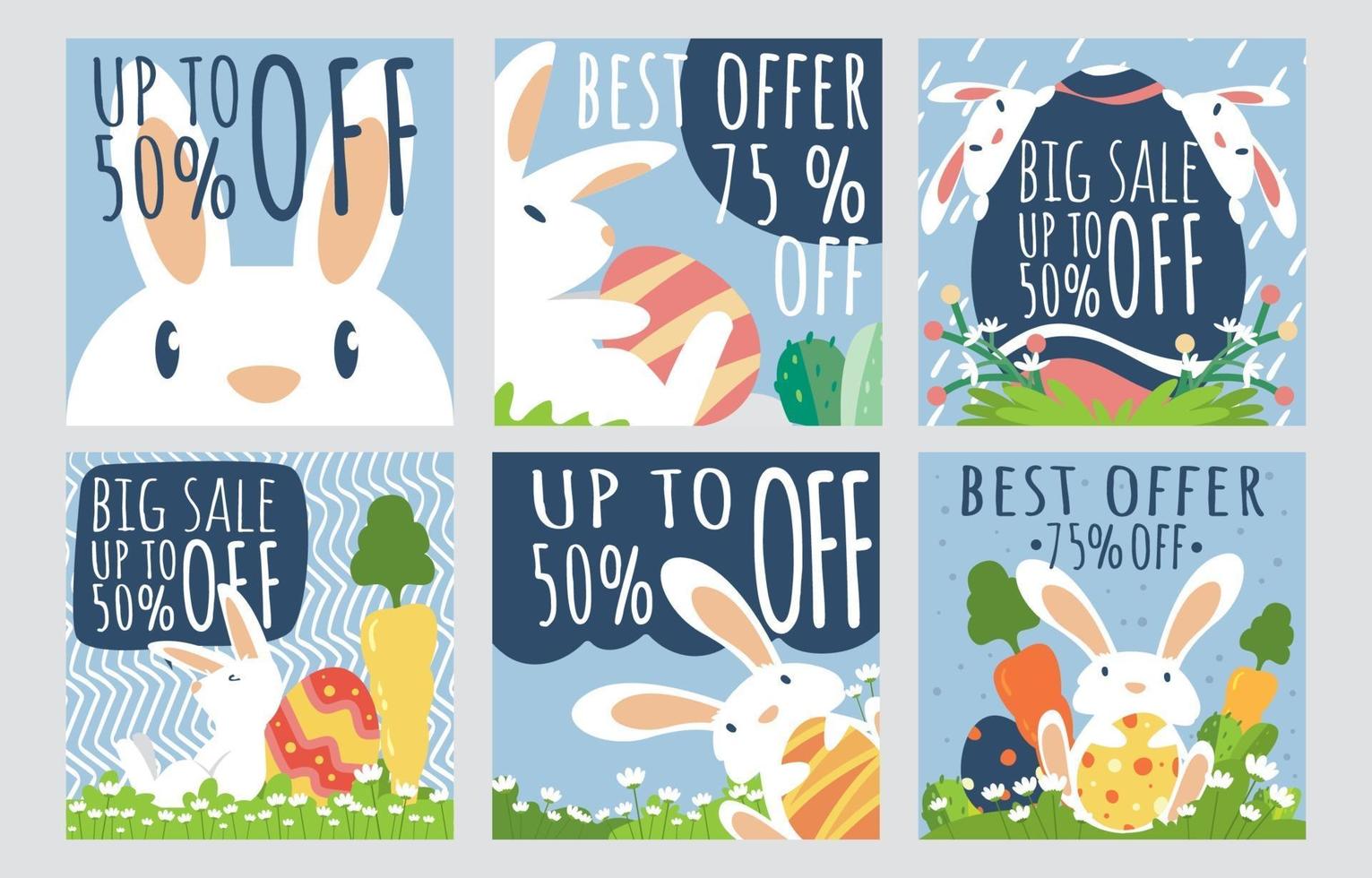 Easter Sale Social Media Post Concept vector